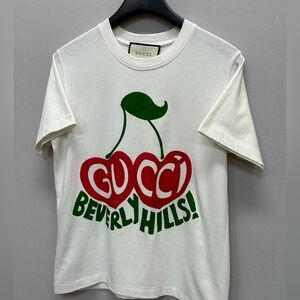Gucci Beverly Hills Cherry Print Organic Cotton Sz 2x MRSP $499 luxury